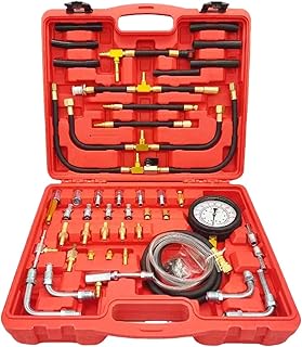 TU-443 Fuel Injection Pressure Tester Kit 0-140 PSI Pro Auto Fuel Pressure Gauge for Fits Most Cars and Trucks