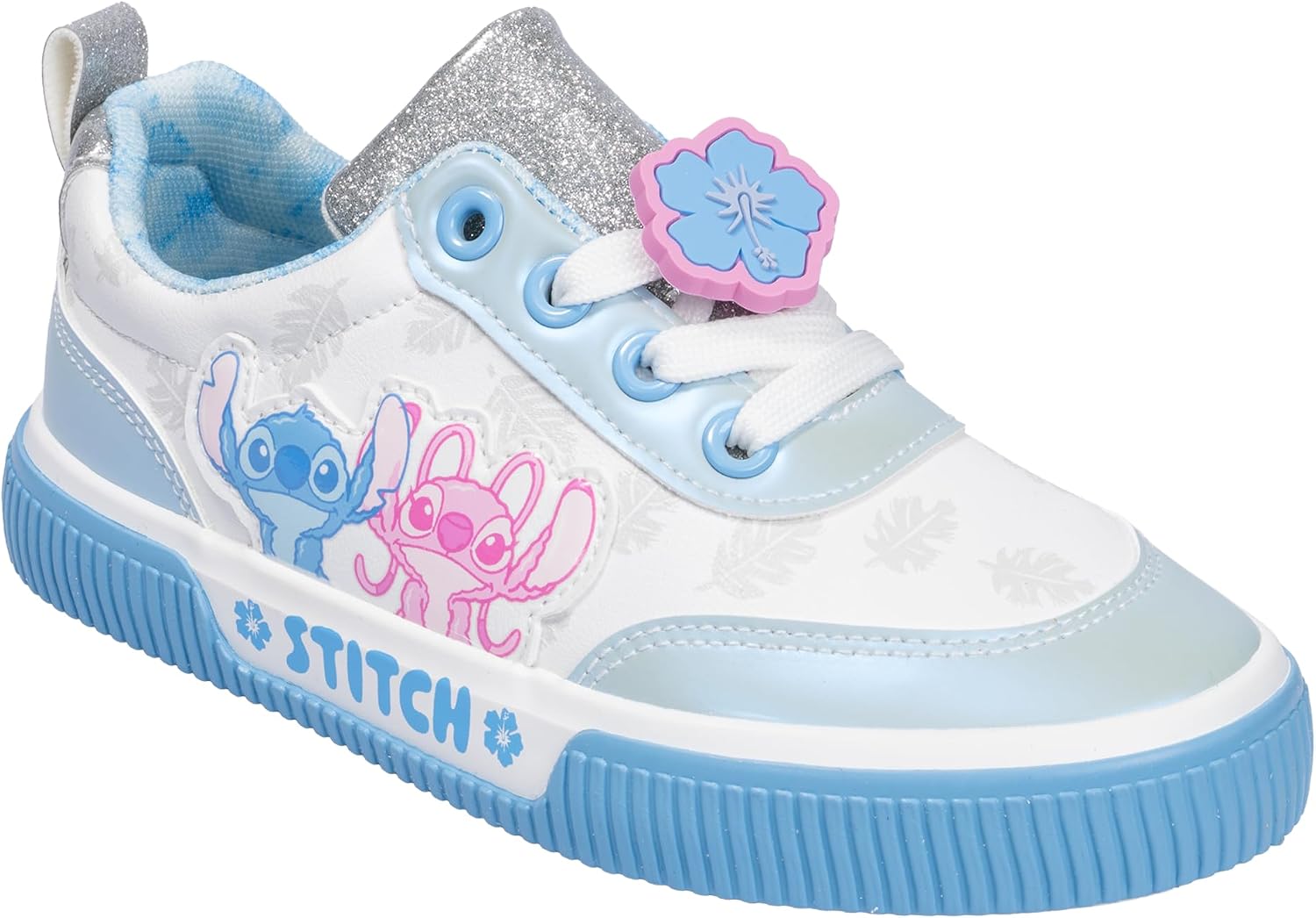 Disney Stitch Officially Licensed Girls Youth Court Sneakers Athletic Running Shoes Cushioned Lightweight Kids Footwear School Playground Casual Wear