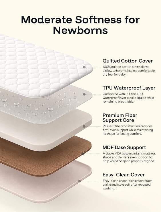 HARPPA Cuddly Sway Baby Bassinet Bedside Sleeper, 3 in 1 Rocking Bassinet