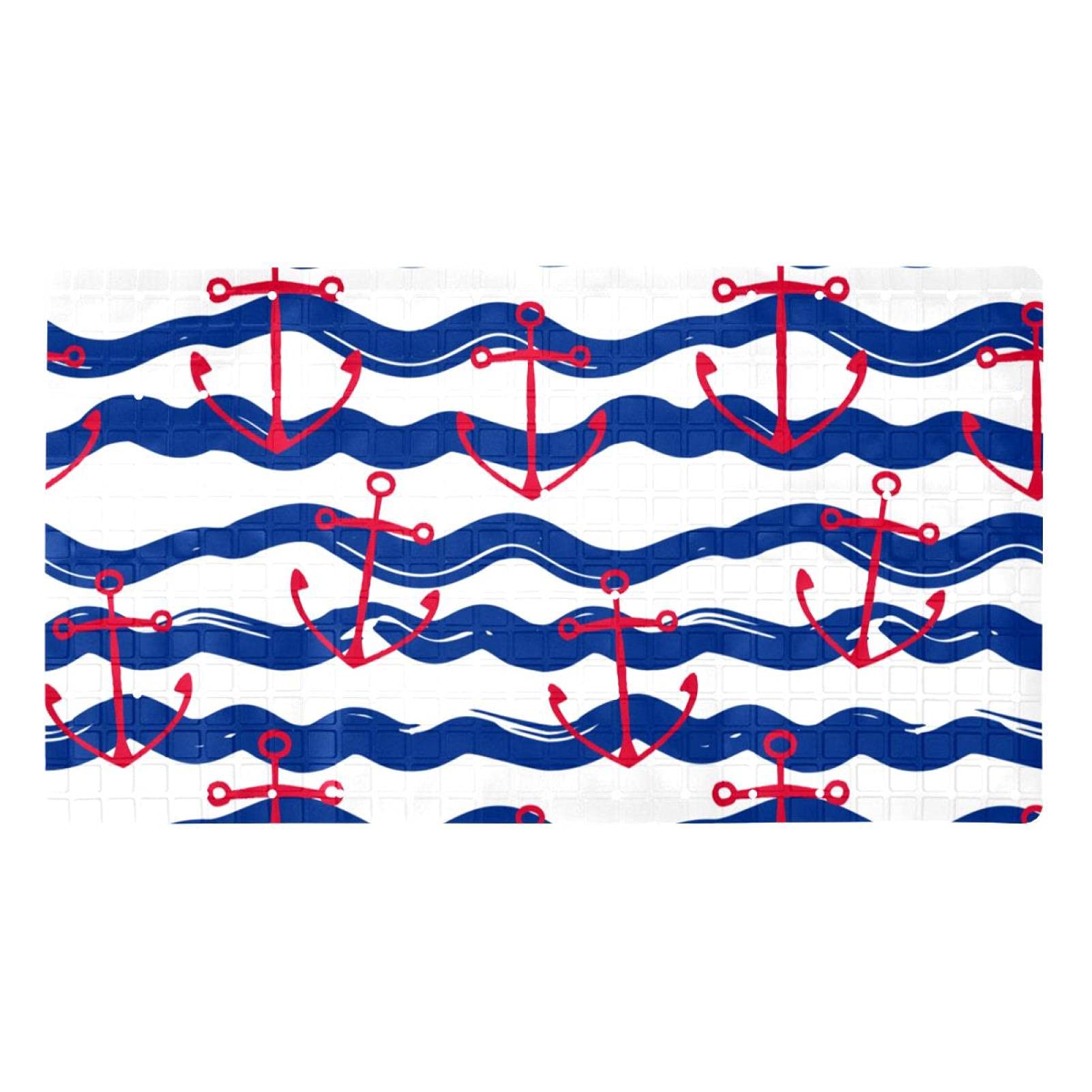 Tapis de bain antidérapant en PVC avec ventouses adhérentes et trous de drainage efficaces