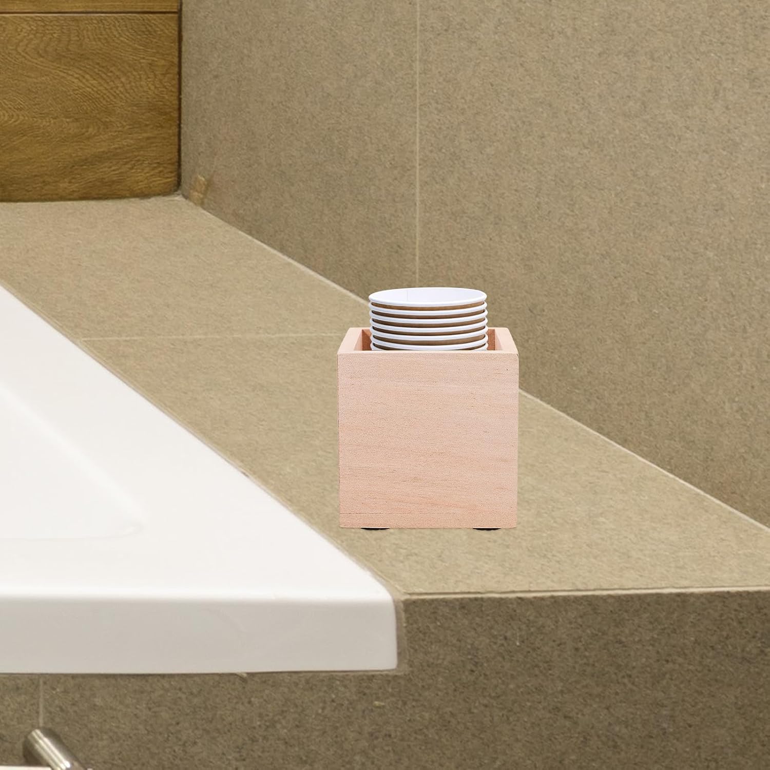 Disposable Cup Holder Rack Wooden for Bathroom and Restaurant