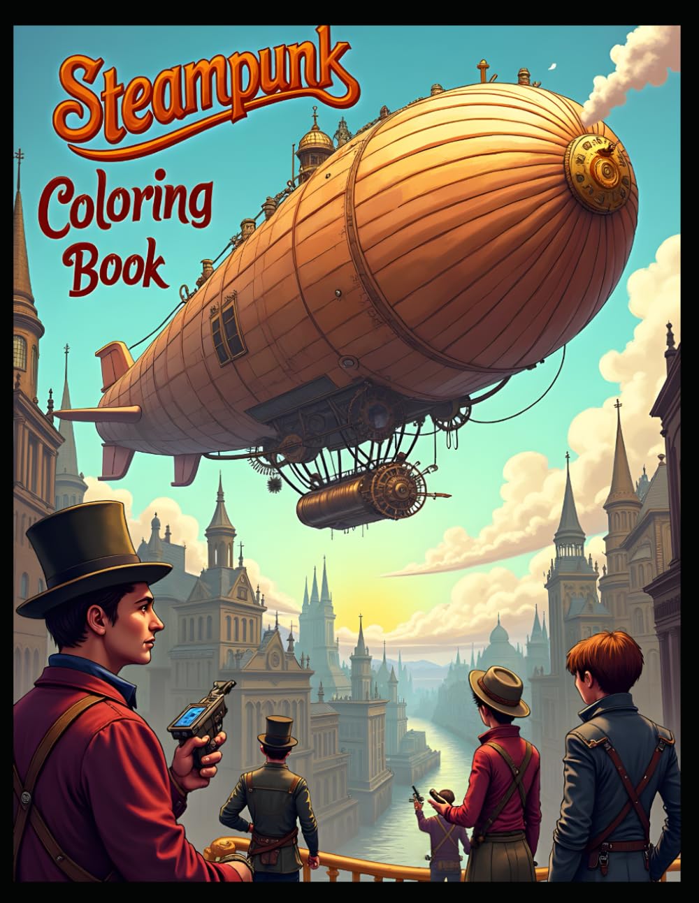 Steampunk Coloring Book (AI Realms Coloring Worlds)