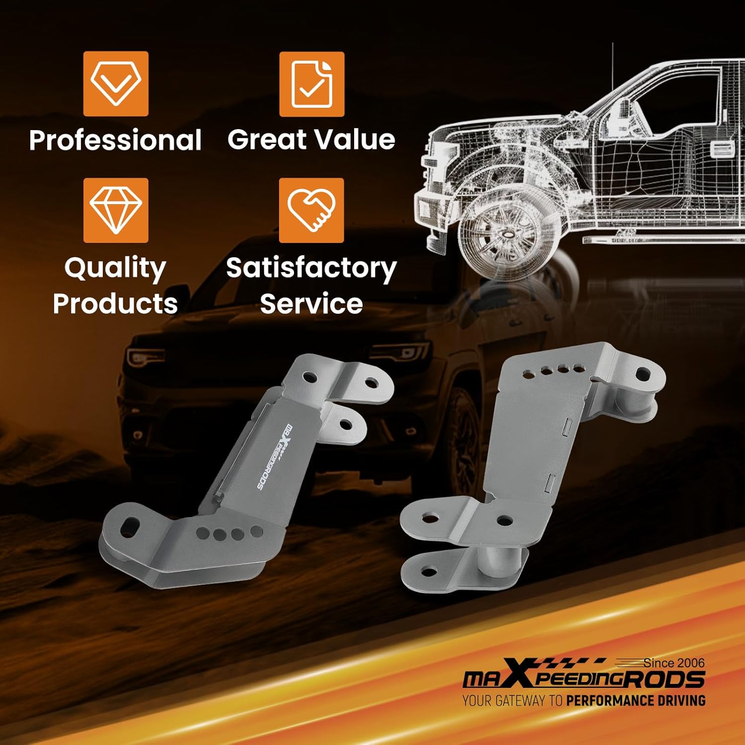 maXpeedingrods Front Lower Control Arm Relocation Bracket for Jeep Wrangler JK JKU 2007-2018 with 2-4 inch Lift,Gray