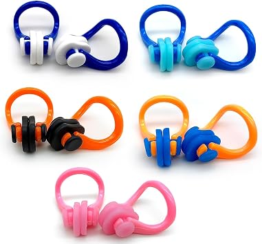 Zooshine Waterproof Swimming Nose Clips,10PCS Silicone Swim Nose Plugs for Kids(Age 6+) and Adults,Ideal for Lap Swimming,Training,Pool Use Keep Water Out of Nose