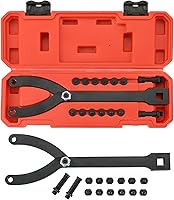 NYXOVA 15Pc Variable Adjustable Pin Spanner Wrench Kit - 1/2" Drive Ratchet Fan Clutch Pulley Holder for Cars, Motorcycles