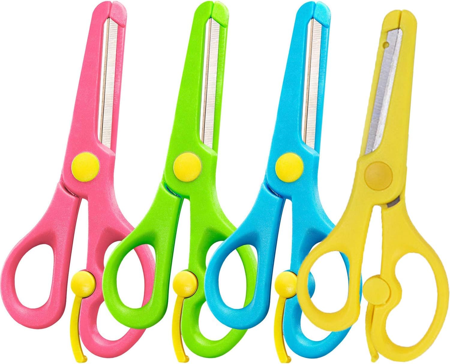 Amazon.com : Honbay 4pcs Artwork Safety Anti-pinch Kids Scissors ...