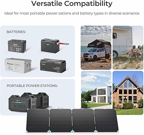 Miniatura 6 de Renogy Panel solar portátil de 400 W, manta solar monocristalina plegable, panel solar de gran potencia, células solares Sunpower 23.7% de alta