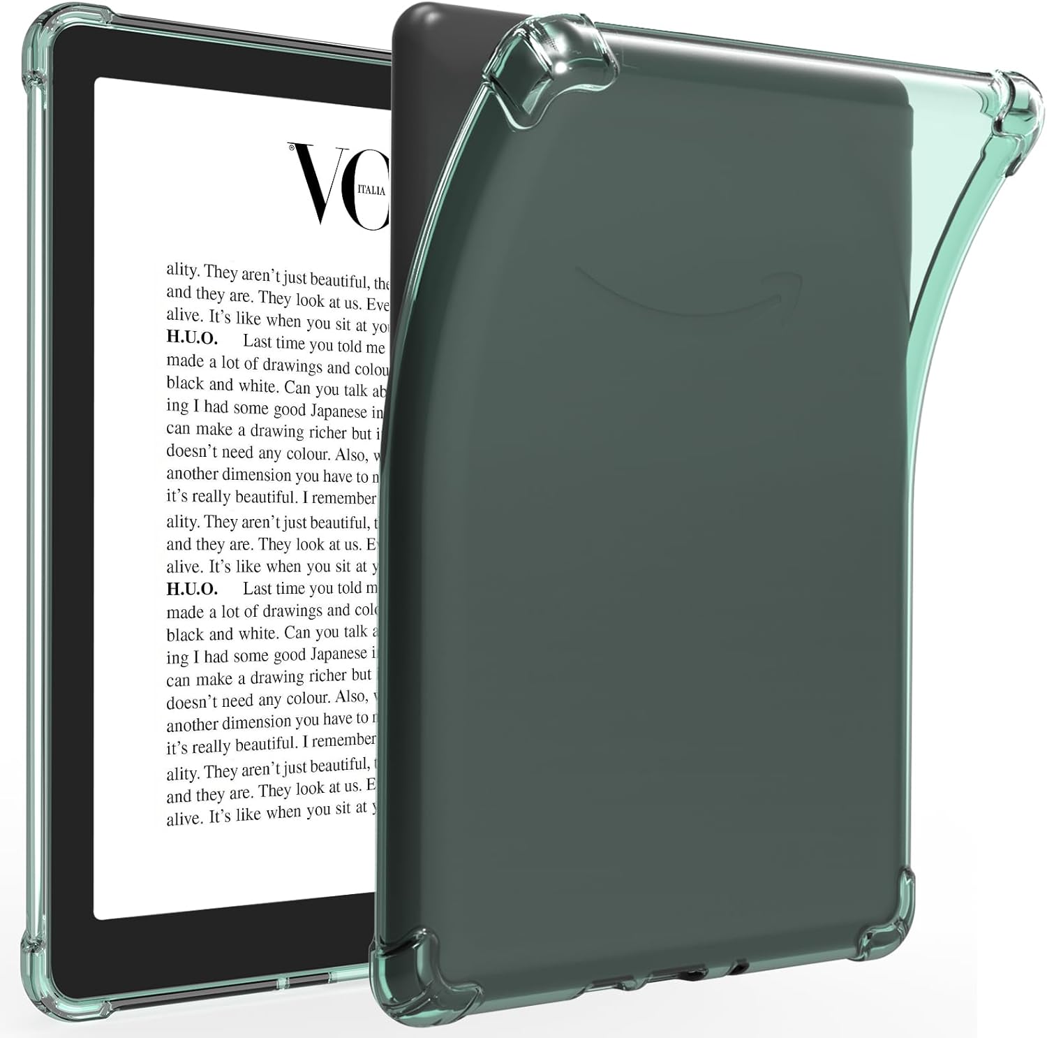 Clear Case for 6.8″ Kindle Paperwhite (11th Generation-2021) and Kindle Paperwhite Signature Edition, Ultra Clear Soft Flexible Transparent TPU Back Cover Shell for Kindle Paperwhite 2021 (Lake Blue)