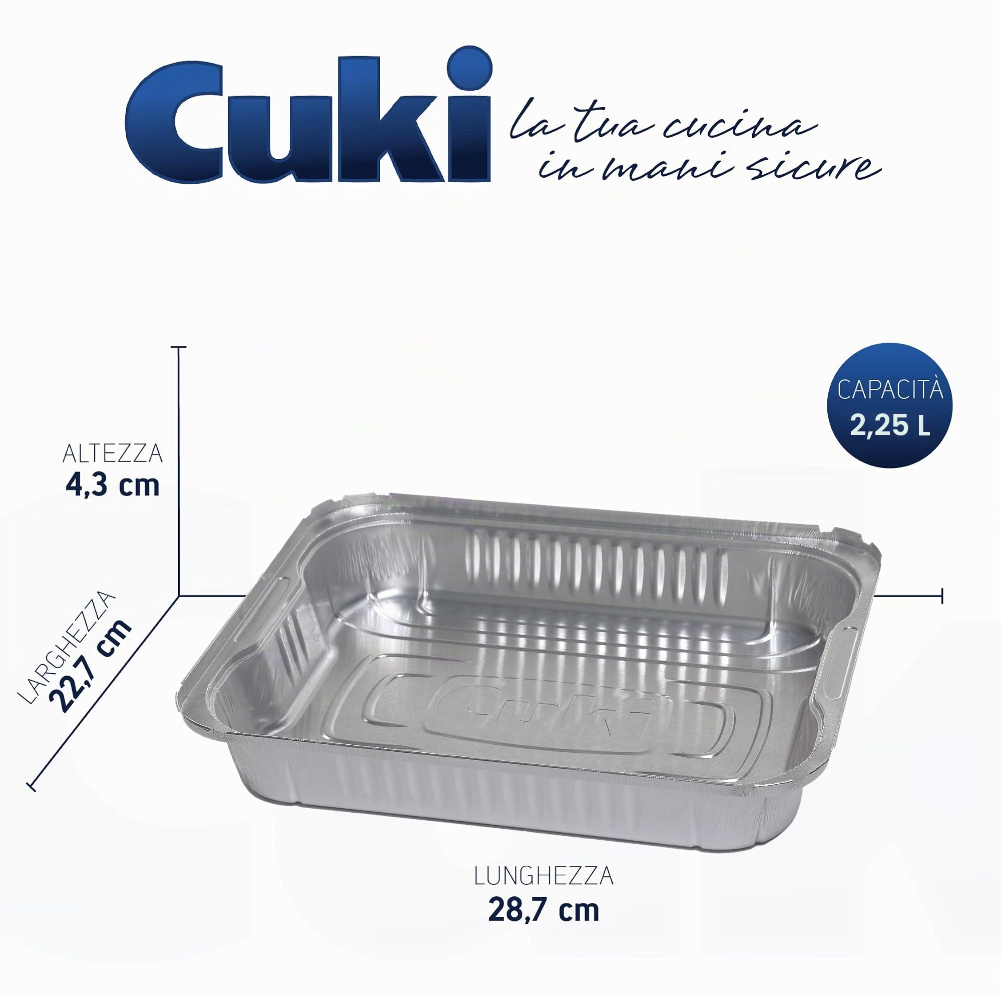 Cuki Vaschette Alluminio Con Coperchi, 6 Confezioni Da 2 Pezzi, 22.7 x 28.7 x 30 cm