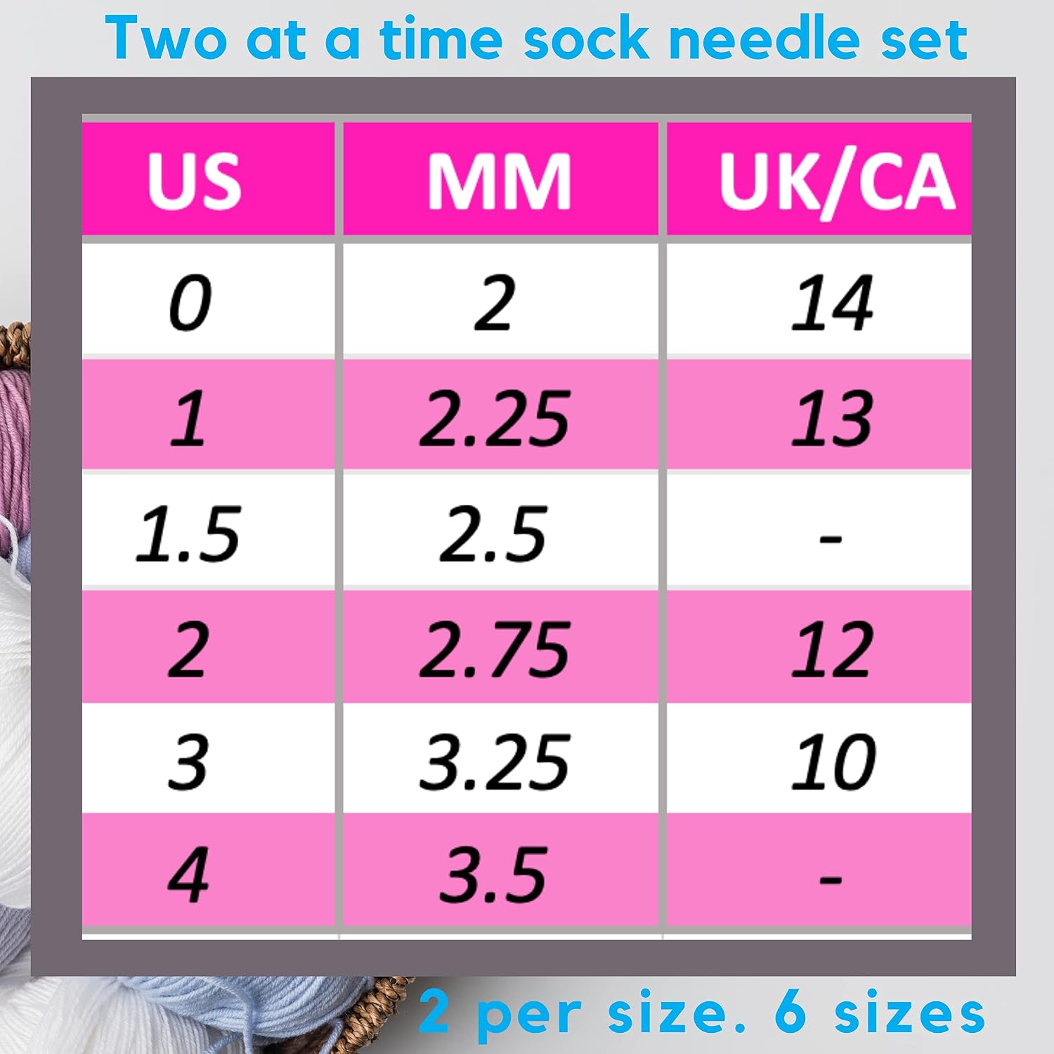 KnitPal Metal Circular Knitting Needles Set for Socks, Two Circulars Method, 12 Pcs in 6 Sizes, (Free Patterns), Ideal for Beginners & Expert Knitters, 16 Inches