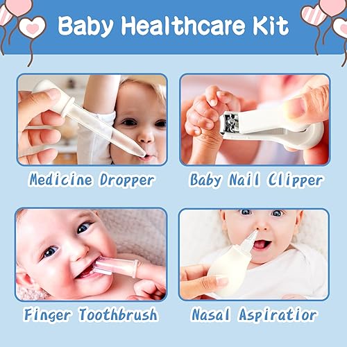Miniatura 6 de Kit de cuidado de la salud y aseo del bebé, 14 en 1, juego de seguridad para bebés recién nacidos, juego de cuidado de la salud con cepillo para el