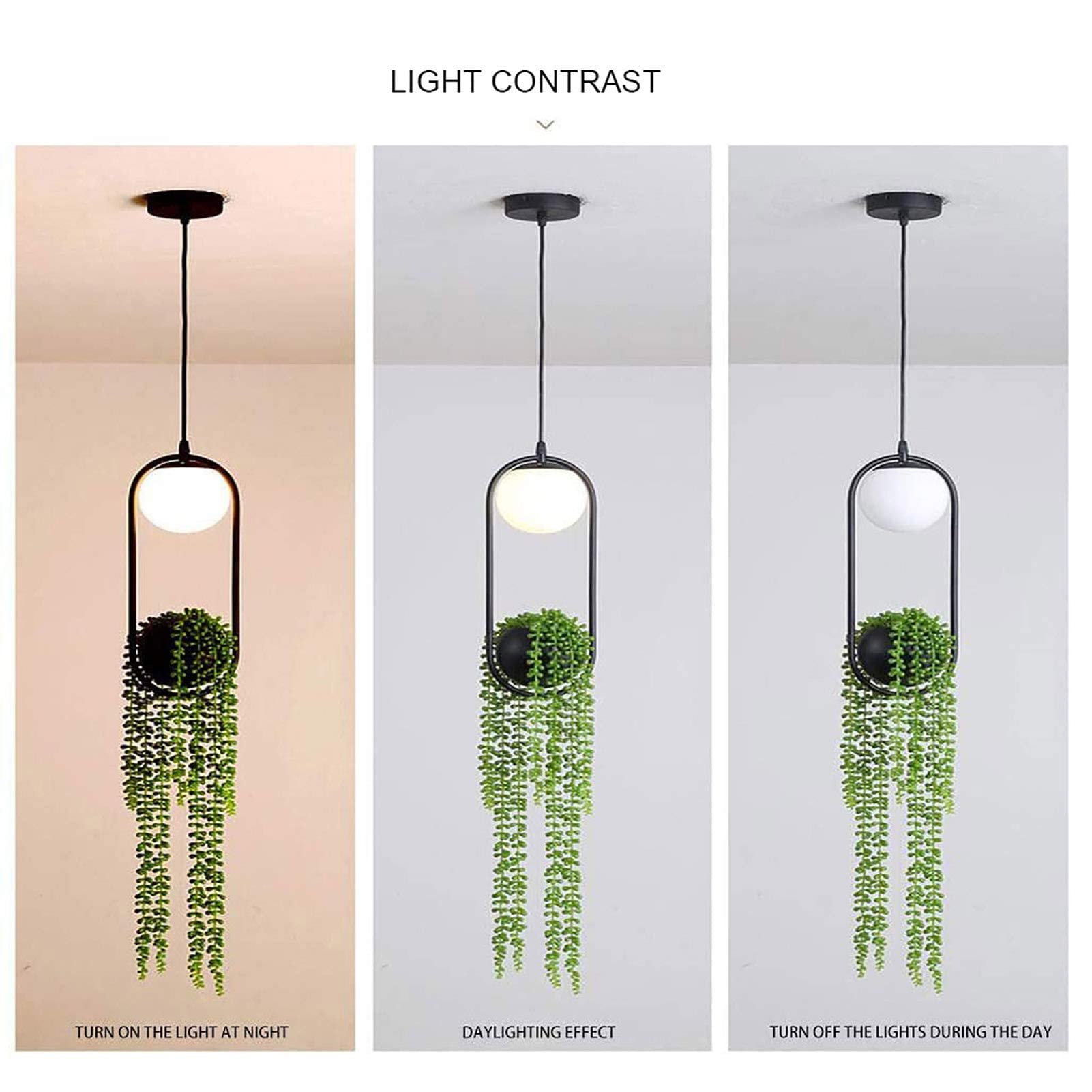 lampy wiszące, 1 Lekka metalowa lampa wisząca dekoracyjna sufitowa kompatybilna z restauracją, domową sypialnią, nowoczesny żyrandol LED - czarny 10 x 40 cm, żyrandole