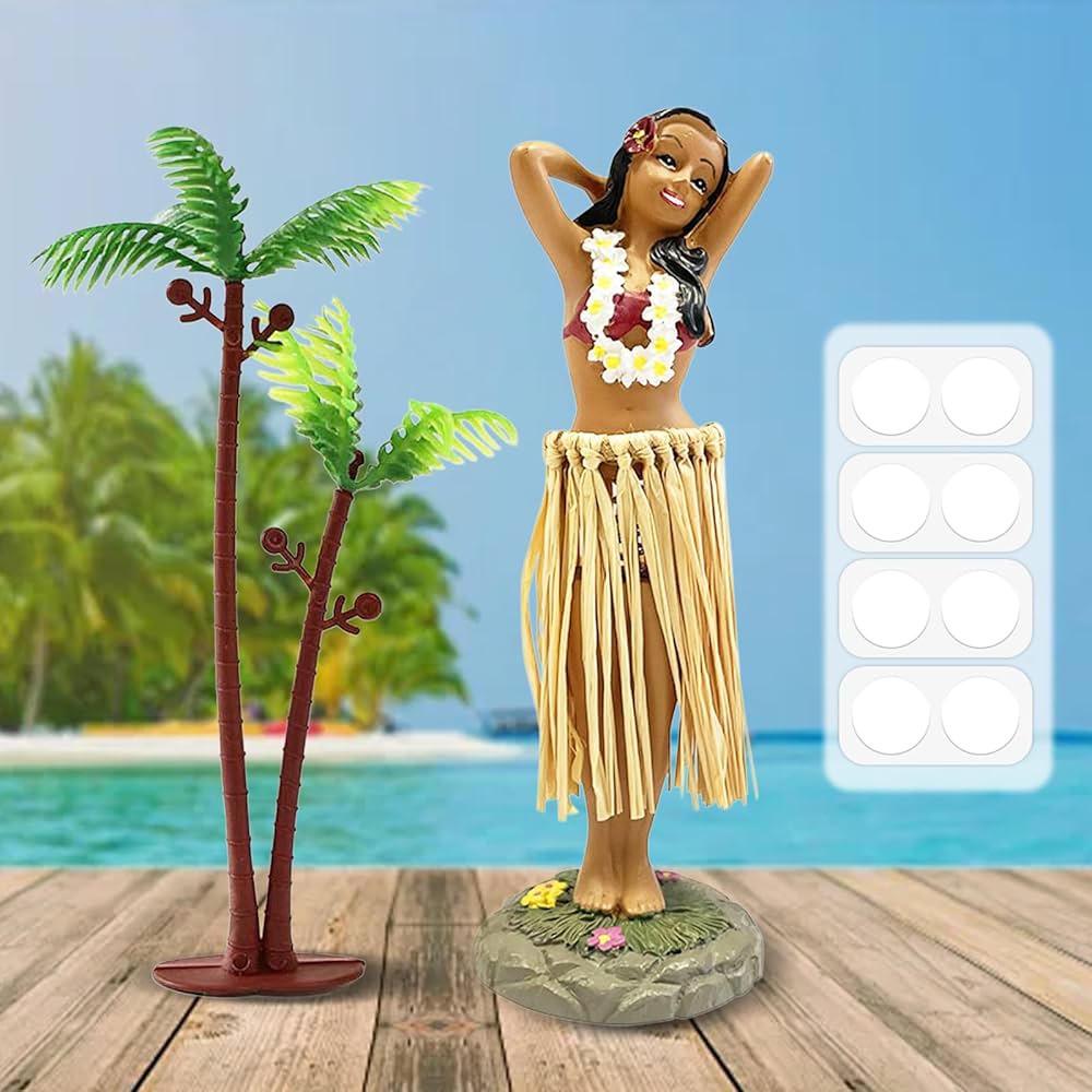Poupée Hawaïenne 16cm – Décoration Tableau De Bord – Résine – Collection