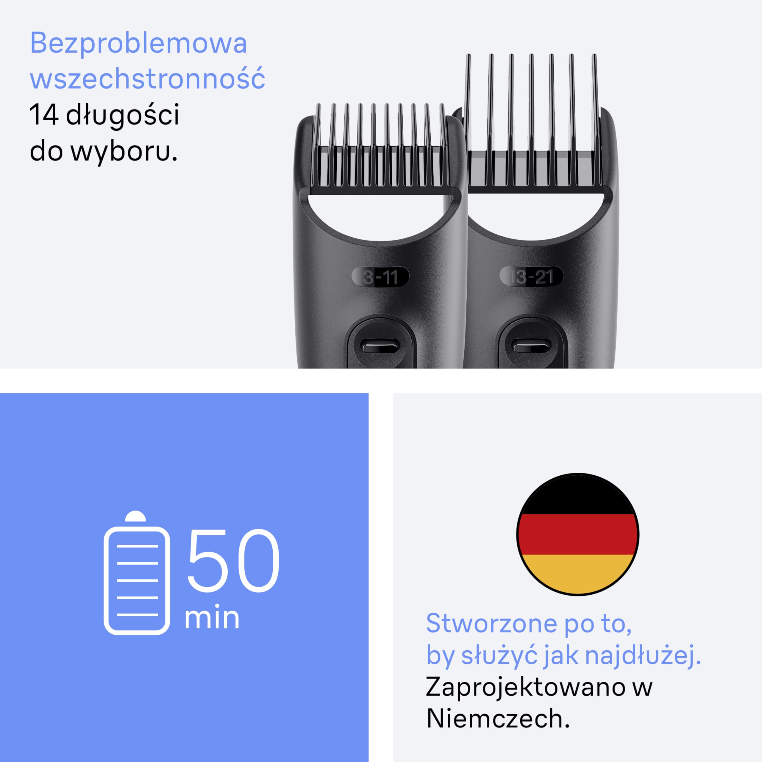 Braun Series 7 Wielofunkcyjny zestaw do pielęgnacji ciała, 11 w 1, ProBlade i AutoSense, 120 min, SkinGuard i cieniowanie brody, AquaGrip do używania pod wodą, AIO7540, niebieski