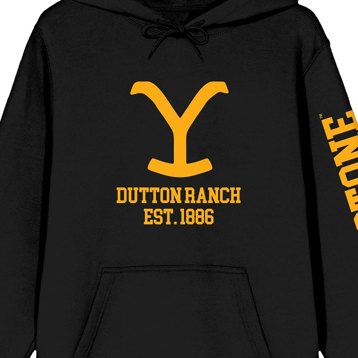 Bioworld Yellowstone Dutton Ranch Est. 1886 Long Sleeve Black Adult Hooded Sweatshirt