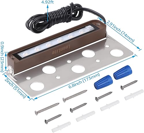Miniatura 7 de LEONLITE 5CCT 7 pulgadas LED Hardscape Lighting Swivel, 2200K2700K3000K4000K5000K seleccionable, luz de pared de contención, 12 V CACC, 4.5 W,