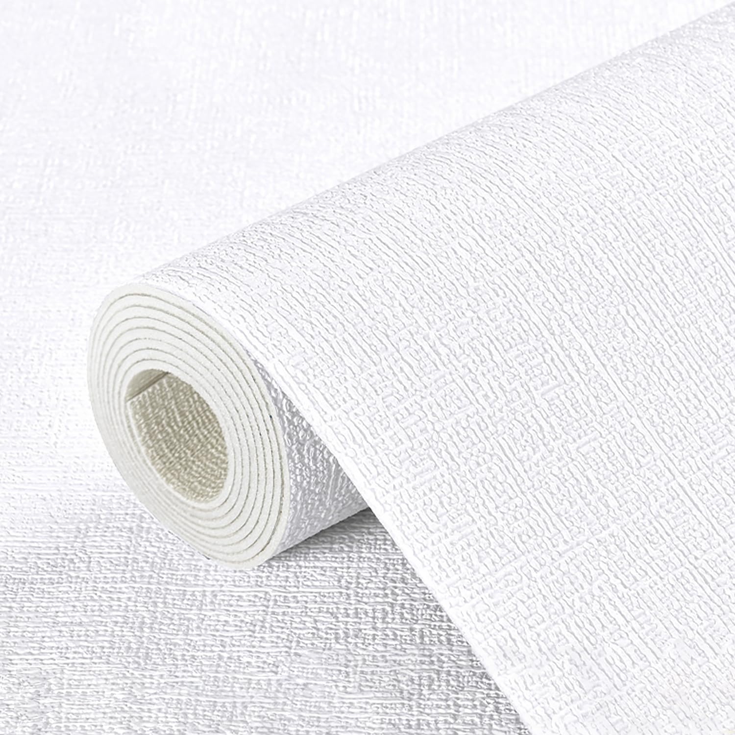 Ray-Velocity 2.5mm Self-Adhesive Textured Wallpaper - Waterproof Decorative Peel and Stick Wall Renovation Wall Stickers for Bedroom, Kitchen Living Room (White, 50x280cm/roll) — image 1