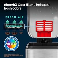 Vista 3 de iTouchless SoftStep - Cubo de basura de acero inoxidable con pedal pequeño de 3 galones, baño de 11 litros, cubo interior extraíble, suave