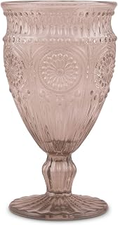 Weddingstar Vintage Inspired Pressed Glass Goblet, Smokey Grey