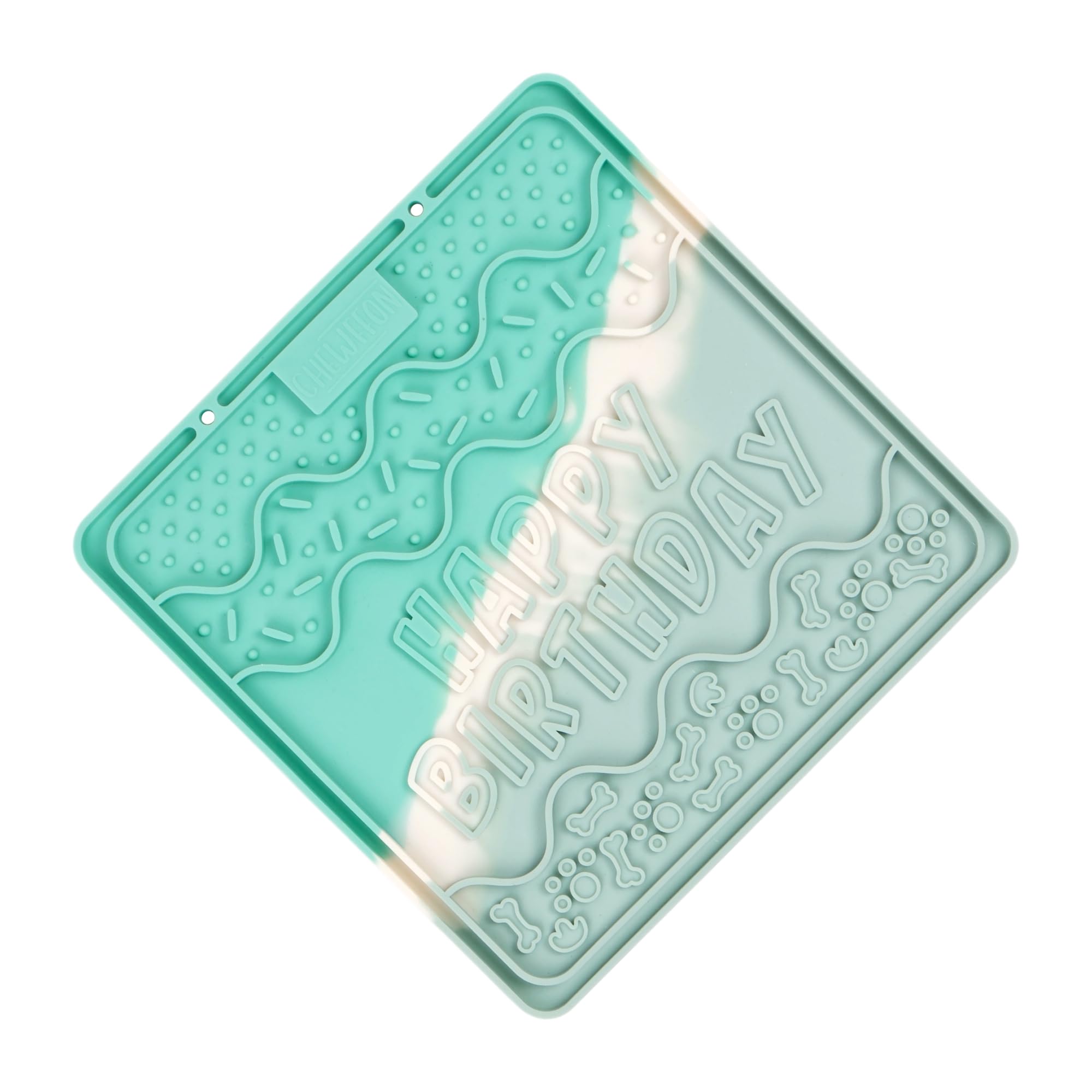 CHEWFFON Lick Mat for Dogs and Cats, Silicone Birthday Dog Licking Pad with Suction Cups for Anxiety Relief, Dog Enrichment Slow Feeder Toy to Keep Them Busy, Green