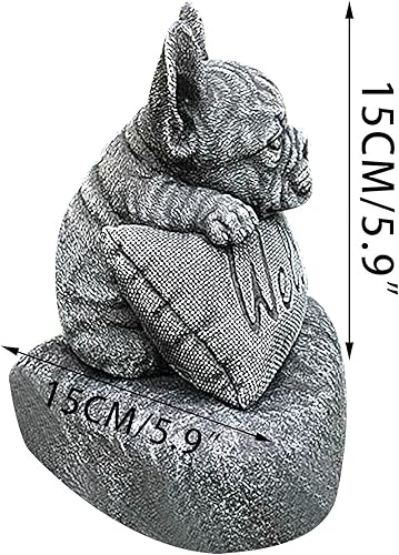 Miniatura 2 de Estatua de Bulldog francés con zócalo de hadas accesorios de jardín  cachorro perro Bulldog bienvenido Miniaturas Decoración al aire libre ornamento