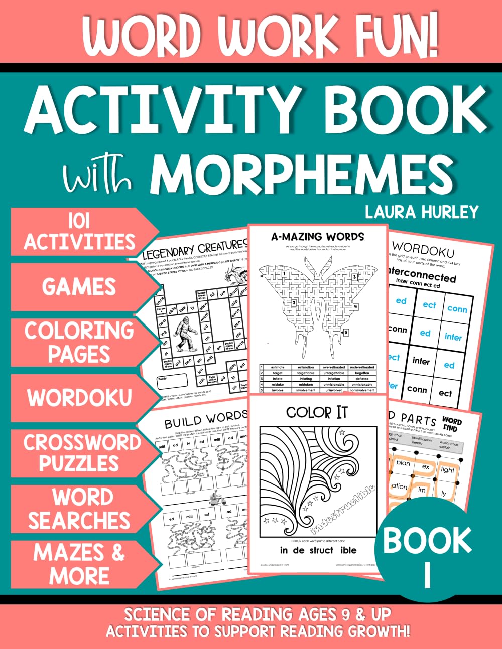 Word Work Fun Activity Book with Morphemes: 101 Games & Activities to Support Reading Growth - Crossword Puzzles,...