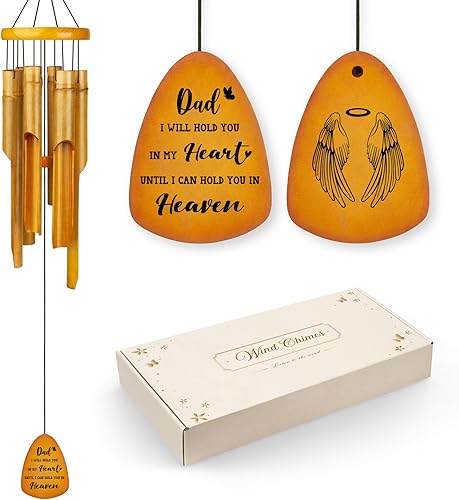 Lunekkh Regalos conmemorativos por la pérdida de padre  Campanillas de viento de bambú de 29 pulgadas, regalo de condolencias por pérdida de papá,