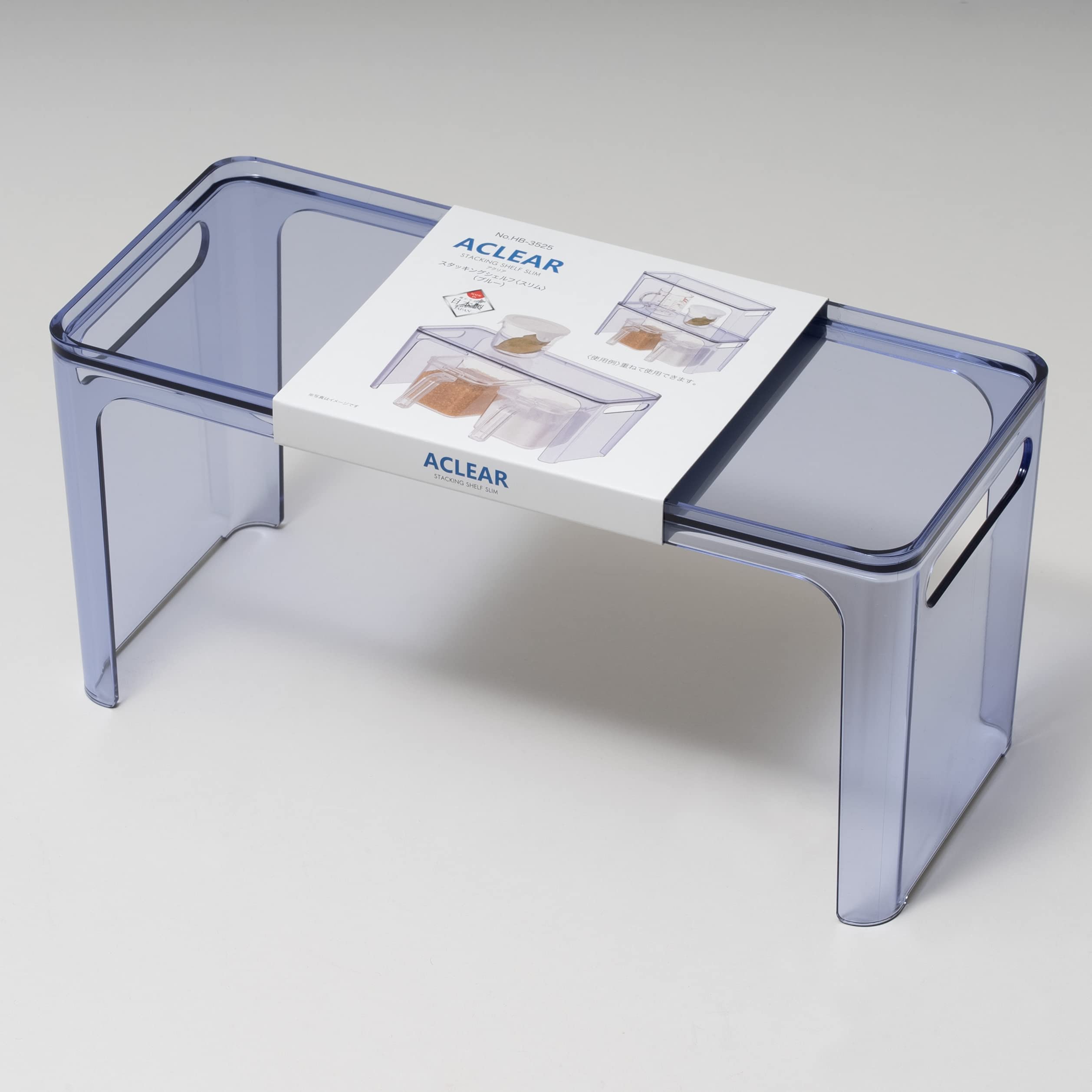 Pearl Metal HB-3525 Stacking Shelf, Slim, Blue