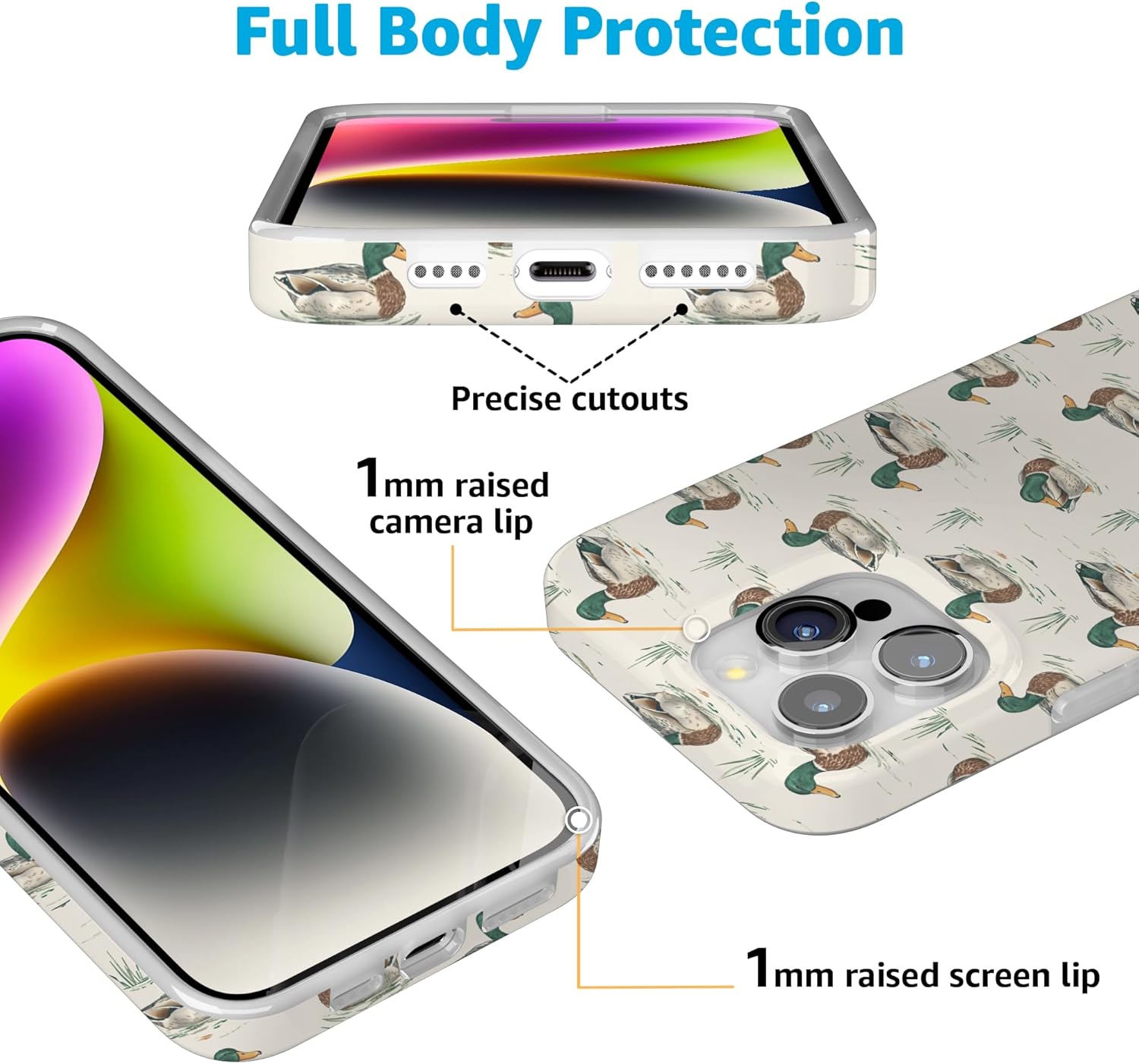 Casely iPhone 15 Pro Case | The Boyfriend Collection | Mallard & Co. | Compatible with MagSafe | Classic Ultra Slim Design