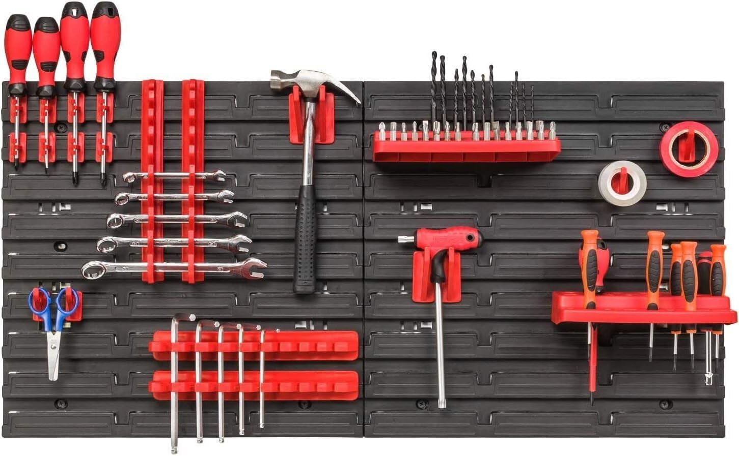 WALL MOUNTED TOOL PEG BOARD SET GARAGE STORAGE BINS WORKSHOP RACK SHED ORGANISER 50 MODELS VARIOUS SHAPES AND LAYOUTS SMALL MEDIUM LARGE (Model 21) โ image 1