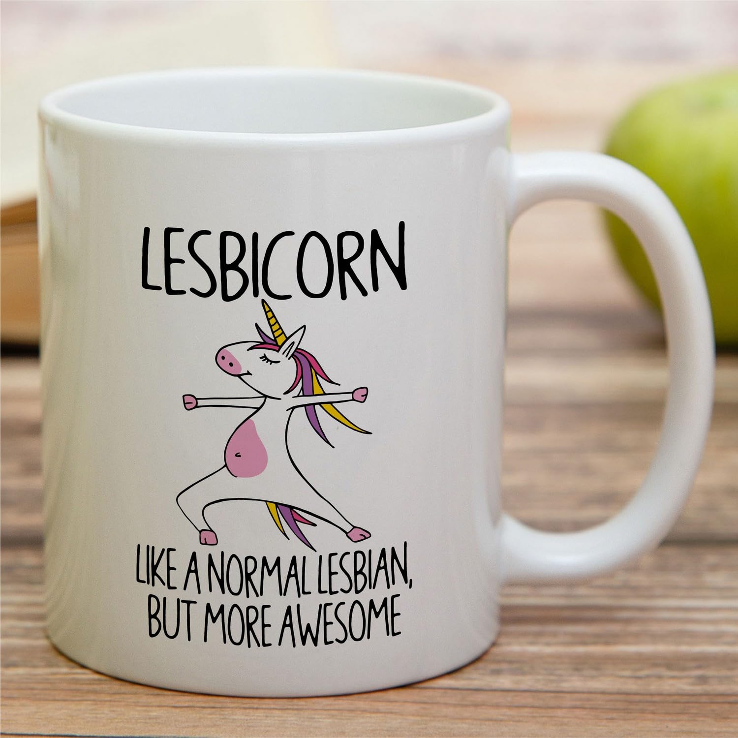 Retreez Funny Lesbian Mug Gift Awesome Lesbicorn Unicorn LGBT LGBTQ Equality Pride 11 Oz Ceramic Coffee Mugs - Sarcastic Motivational Inspirational birthday gifts for bestie her friend coworker sister