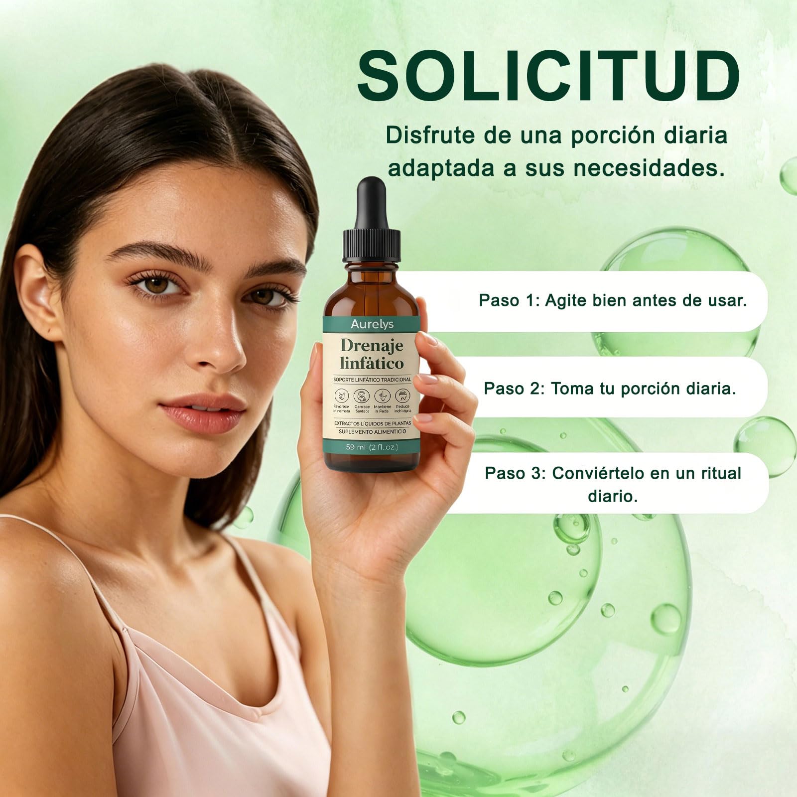 Aurelys Drenaje Linfático Gotas, 2026 Nuevas Gotas de Drenaje Linfatico para Piernas y Abdomen, Naturales a Base de Hierbas, para hombres y mujeres (1)