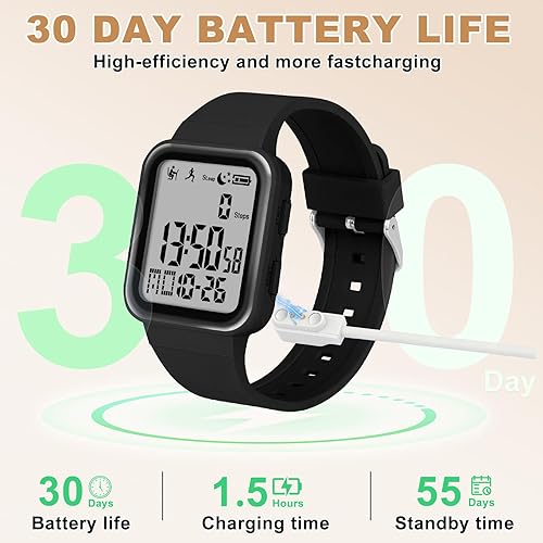 Miniatura 6 de Edillas Digital Watch for Mens Womens, Fitness Tracker with EL Backlight No AppPhone Required, Sport Watch with Step Counter Pedometer Timer