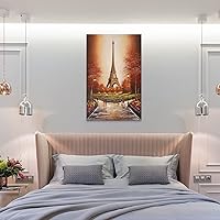 Vista 8 de Arte de la Torre Eiffel, paisaje urbano de París al atardecer, póster de Francia, hermoso paisaje urbano famoso, impresiones artísticas de pared