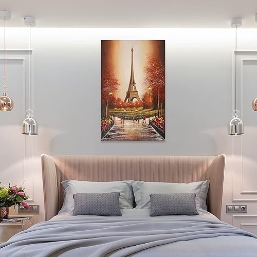 Miniatura 8 de Arte de la Torre Eiffel, paisaje urbano de París al atardecer, póster de Francia, hermoso paisaje urbano famoso, impresiones artísticas de pared