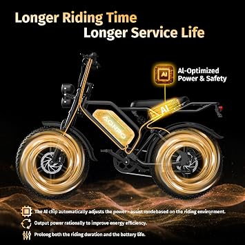 Electric Bike for Adults, 1500W Peak Motor 120 Miles 20 Fat Tire Electric Dirt Bike 52V 15Ah Battery,Mountain Ebike,Mechanical Disc Brakes E Bike