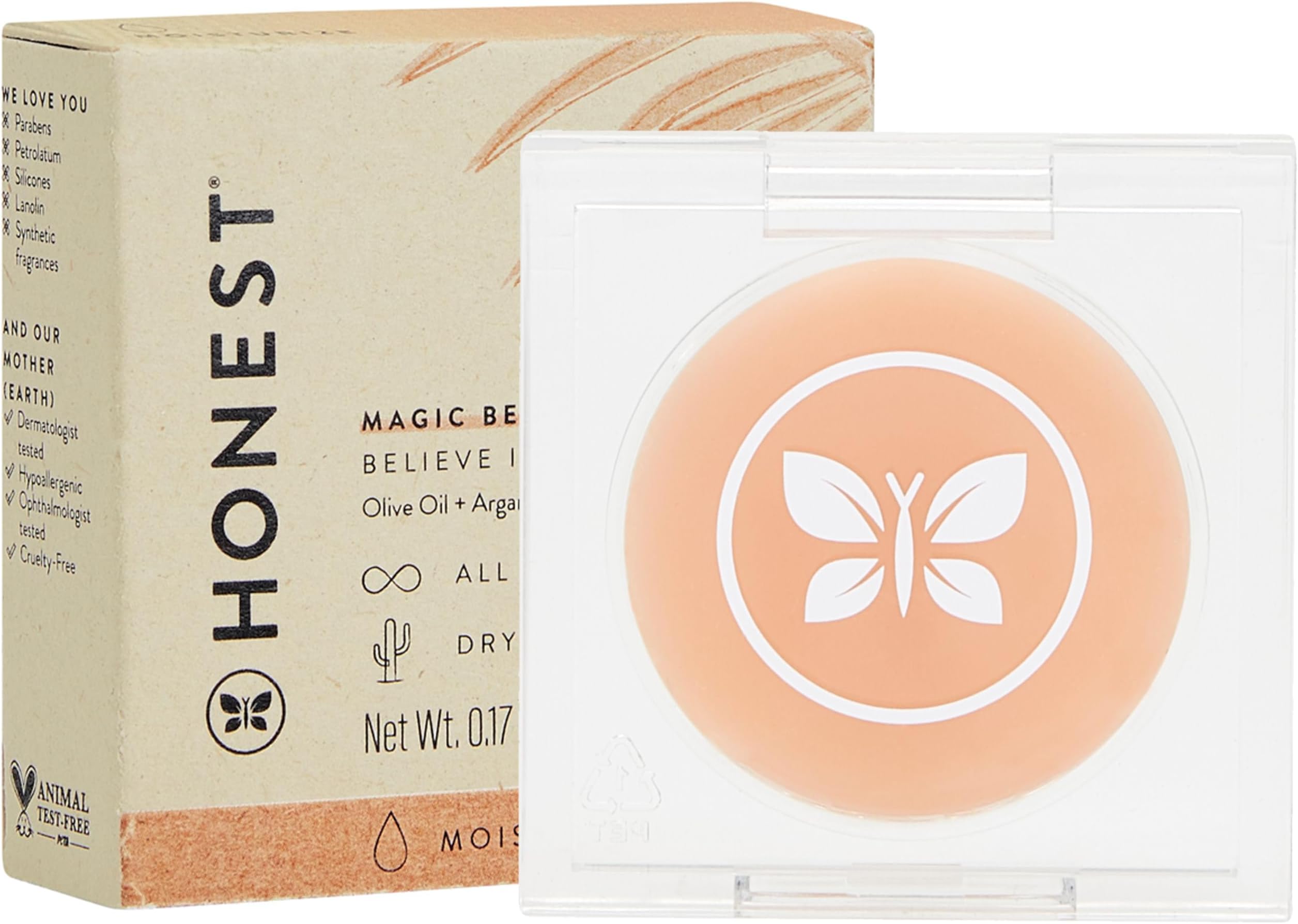 Honest Beauty Multitasking Beauty Balm for All Skin Types | Soothes, Softens, + Creates Dewy Glow | Shea Butter, Organic Fruit + Botanical Oils | EWG Verified + Cruelty Free | 0.17 oz