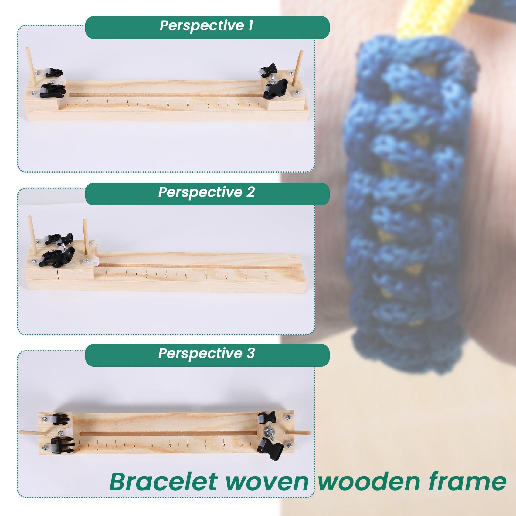 7 Pezzi Paracord Bracciale Strumento per Maglieria Strumento Paracord di Paracord Treccia di Paracord nel Legno DIY