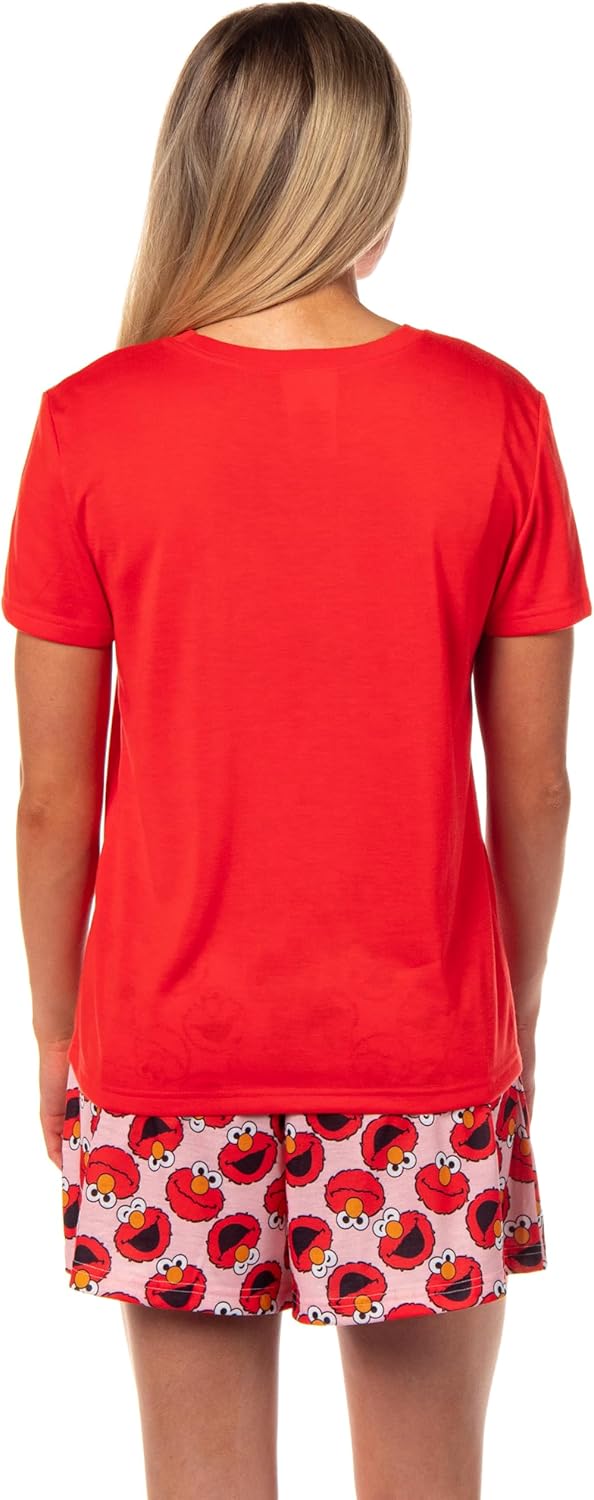 Sesame Street Women's Face Tossed Print Sleep Pajama Set Shorts - Image 6