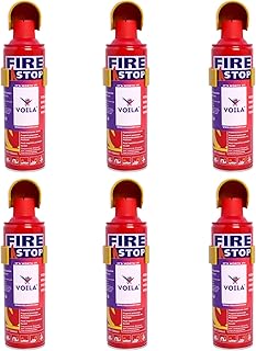 VOILA Fire Extinguisher for Car &amp; Home (500ml), Portable, Compact &amp; Easy to Use, Includes Mounting Stand, Ideal for Car, T...