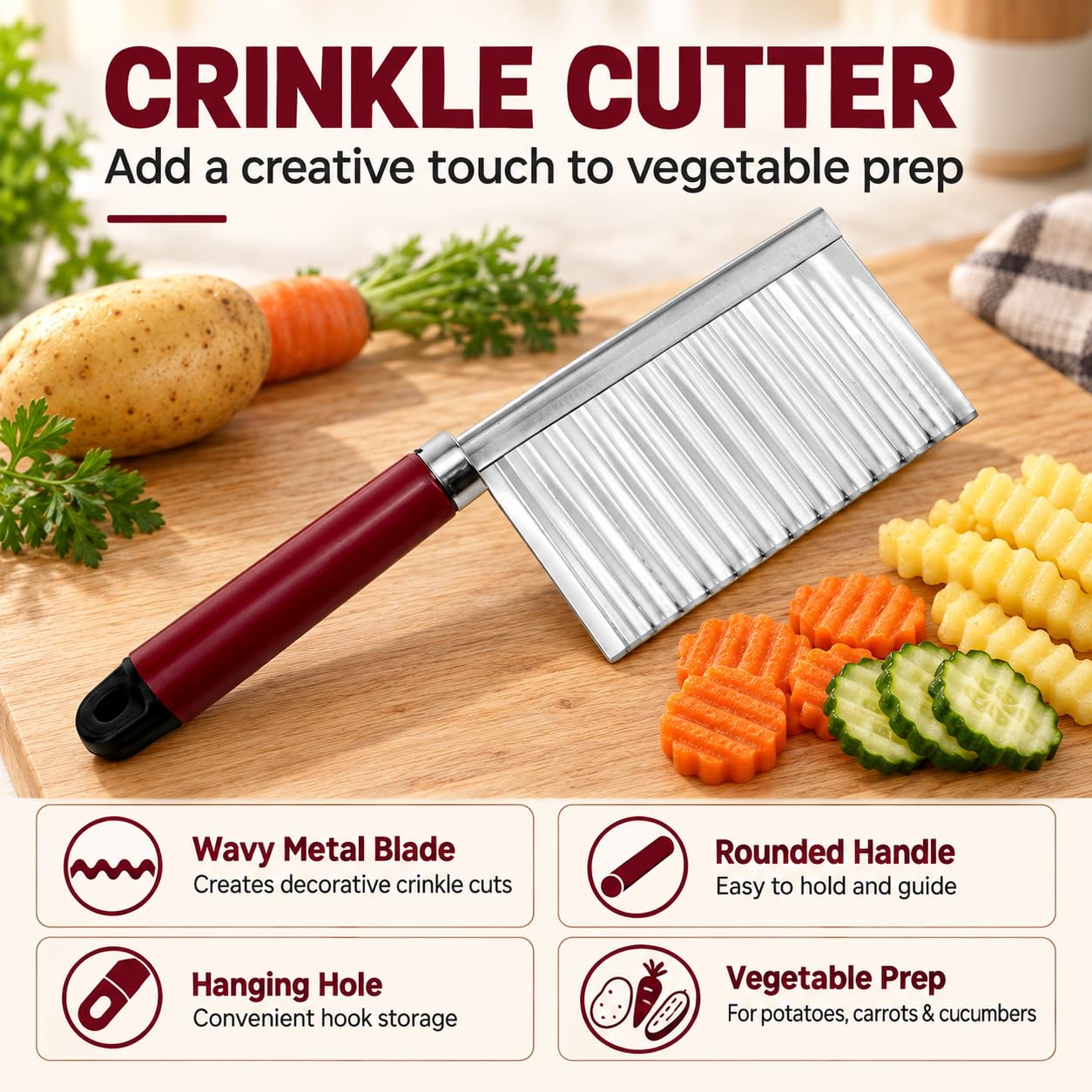 Crinkle Cutter for French Fries & Vegetables -4 Crinkle Cutter for French Fries & Vegetables -4