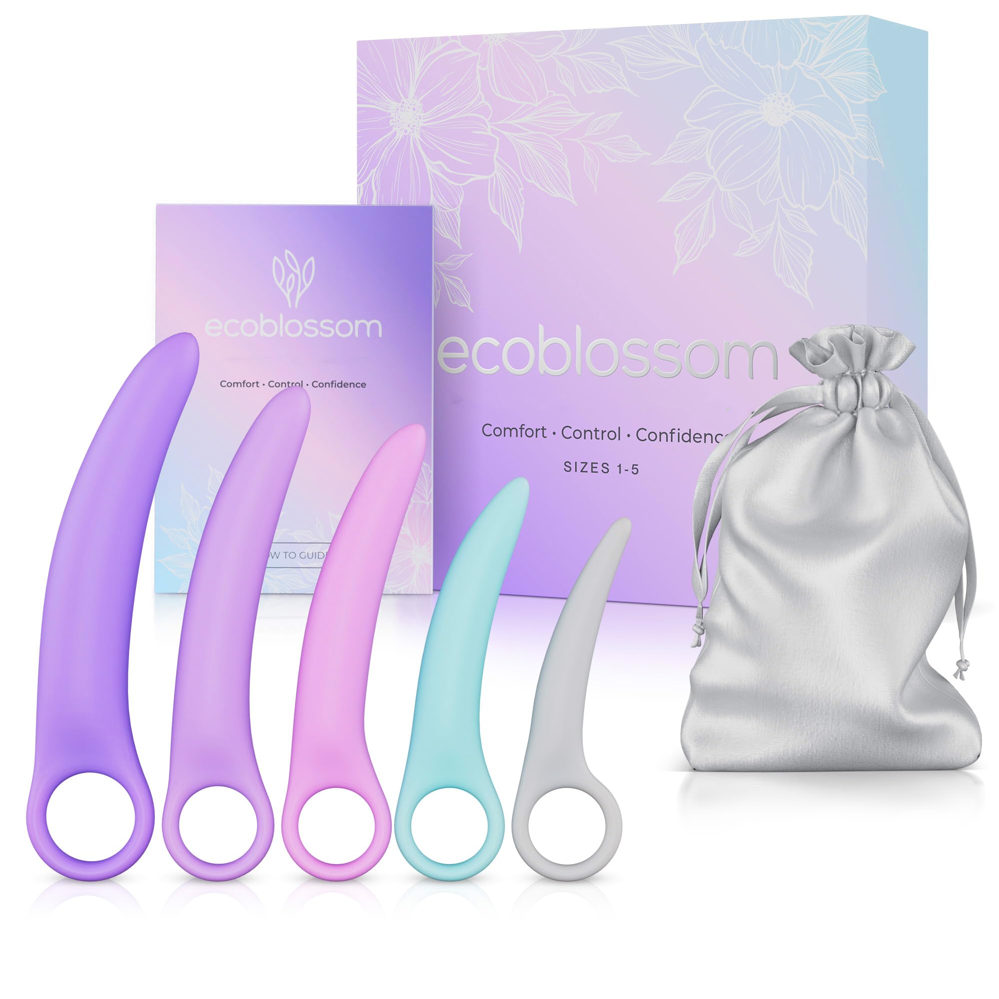 Ecoblossom Silicone Trainer Set – Soft, Flexible Silicone Training Accessories, Body-Safe Material (Curved, Sizes 1–5)
