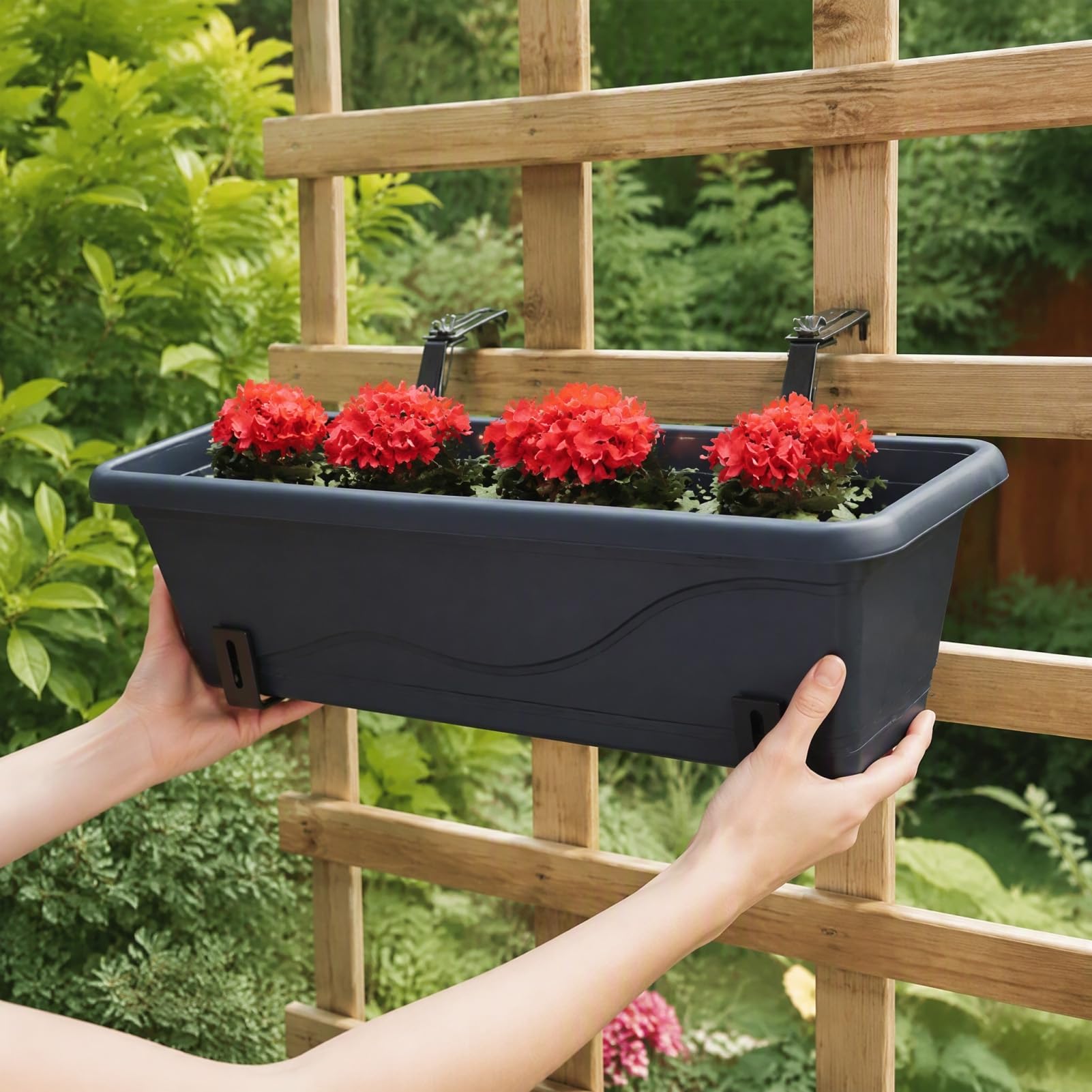 4er Set Verstellbare Blumenkastenhalterung Edelstahl ohne Bohren