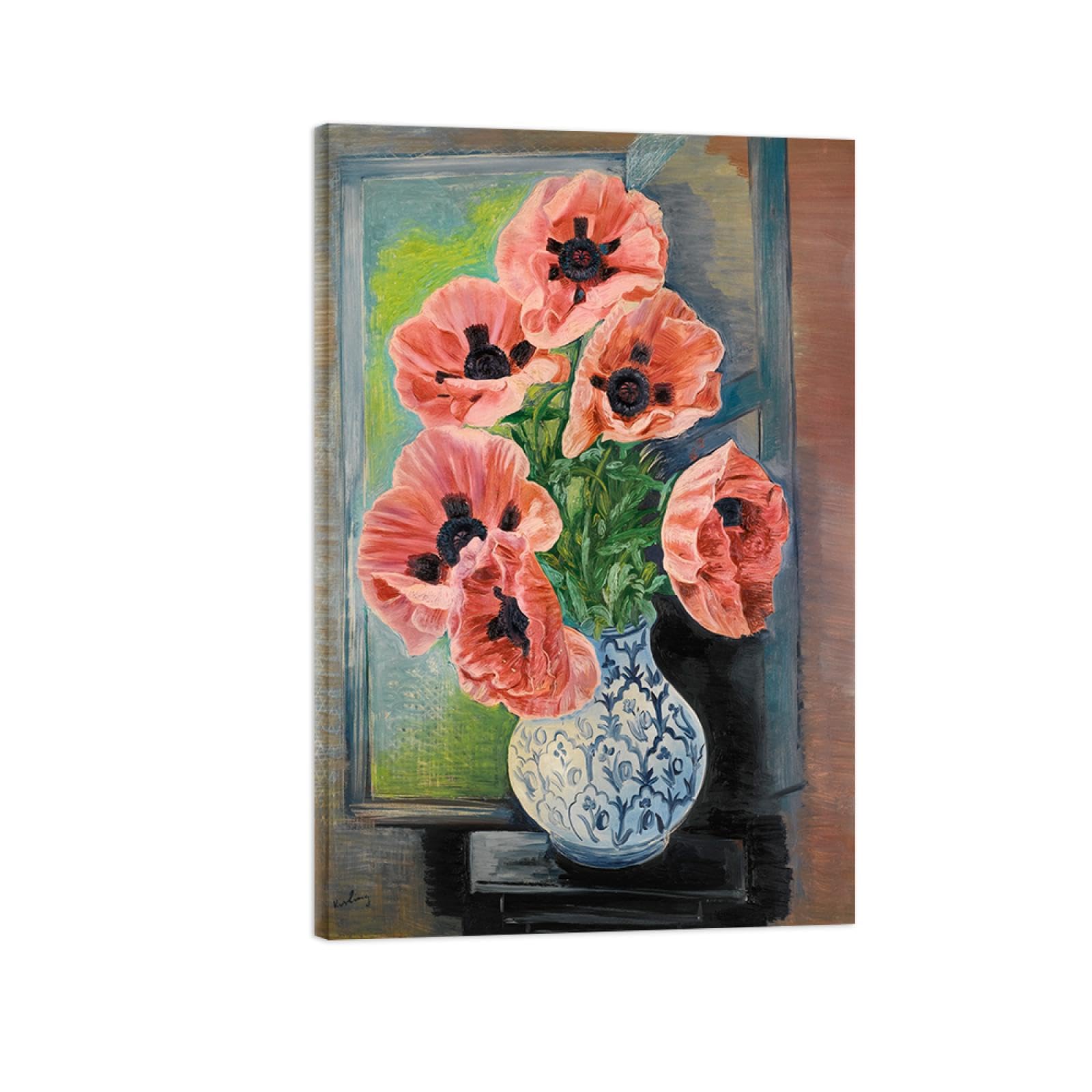 Tableau abstrait fleurs roses impression sur toile deco salon 60x90 - 8