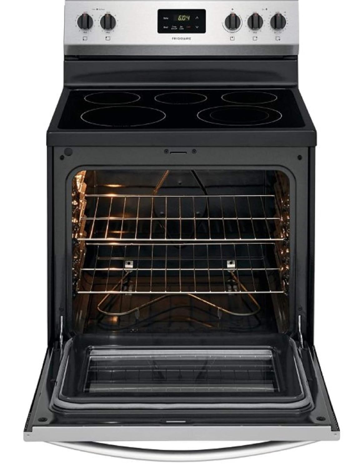 Frigidaire 30 in. 5 Burner Element Freestanding Electric Range in Stainless Steel FCRE3052AS