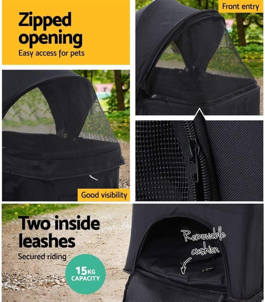 Pet Strollers Pet Stroller Four-Wheel Pet Stroller Folding Pet Stroller Lightweight Pet Stroller Outdoor Pet Stroller Pet Stroller Medium(Pink,Small)