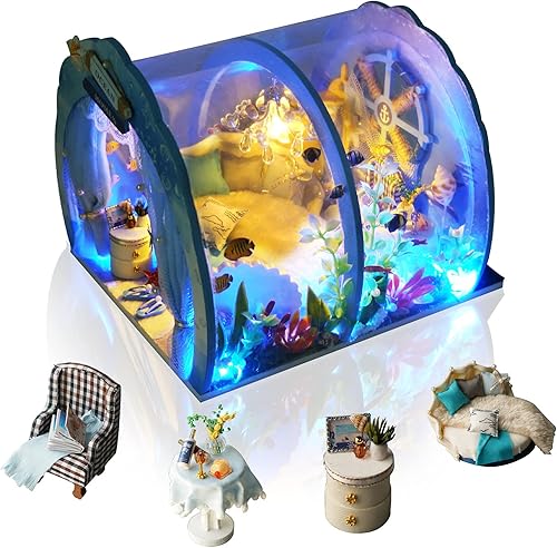 Miniatura 8 de GuDoQi Kits de casa en miniatura para bricolaje, kit de casa de muñecas en miniatura con muebles, kits de casa pequeña escala 124, manualidades