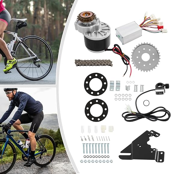Electric Bicycle Motor Conversion Kit 250 W 24 V Electric Bicycle Conversion Kit 3300 rpm Electric Conversion Twist Kit Bicycle Motor Ebike Retrofit Kit for Most Bicycle Wheels