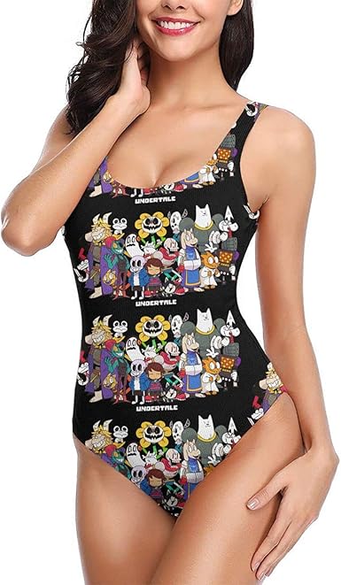 Amazon Com 3 Undertale Womens Bathing Suits One Piece Soft Cup Swimsuits Slim Swimwear Clothing Shoes Jewelry