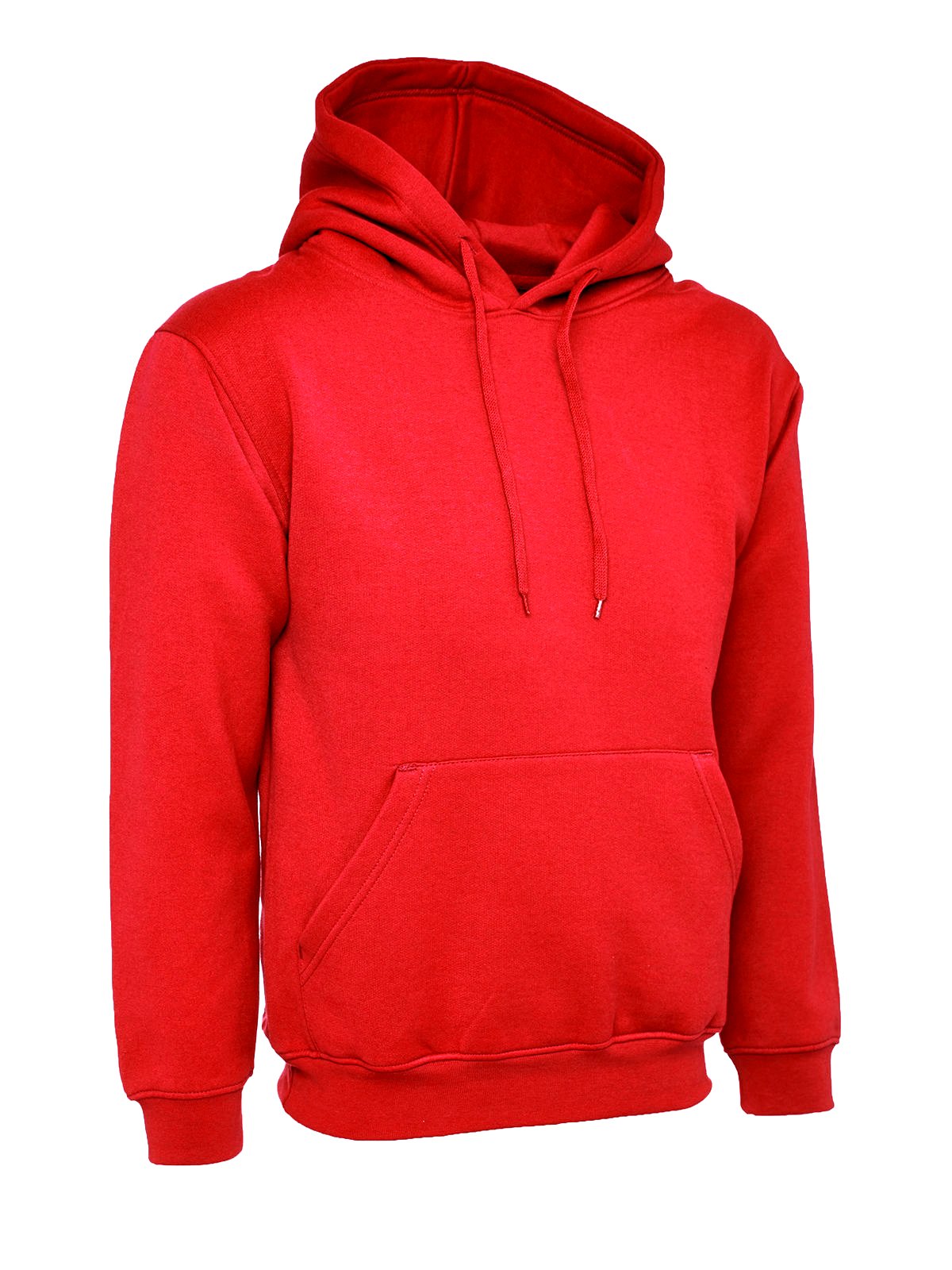 Ladies Loose Fit Hoodie Size UK 10 to 28 Plus Unisex Plain Hooded Sweatshirt (UK 22-24, Red)